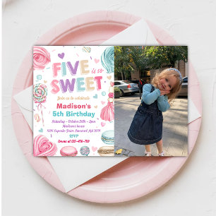 Invitation Cupcake 5e fête d'anniversaire Cinq est si doux ph