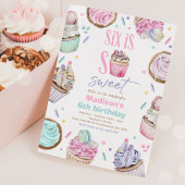 Invitation Cupcake 6e fête d'anniversaire Six est tellement s