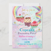 Invitation Cupcake 6th Birthday Party Sweet Candy Party (Devant)