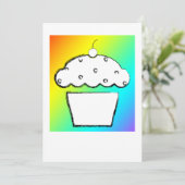 Invitation cupcake arc-en-ciel (Debout devant)