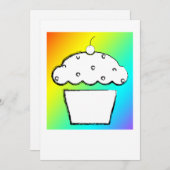 Invitation cupcake arc-en-ciel (Devant / Derrière)
