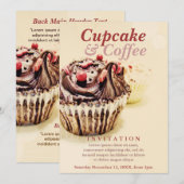 Invitation Cupcake au Fudge au Chocolat (Devant / Derrière)