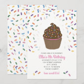 Invitation Cupcake avec pépites de couleur (Devant / Derrière)