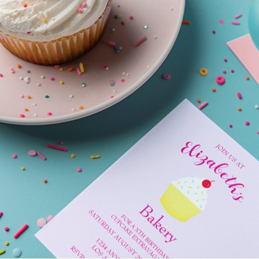 Invitation Cupcake Baking Birthday