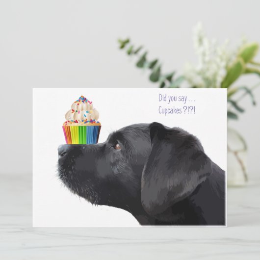 Invitation Cupcake - Black Lab (Debout devant)