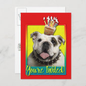 Invitation Cupcake - Bulldog - Light (Devant / Derrière)