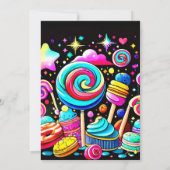 Invitation Cupcake Candy Wonderland Anniversaire (Dos)