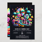 Invitation Cupcake Candy Wonderland Anniversaire (Devant / Derrière)