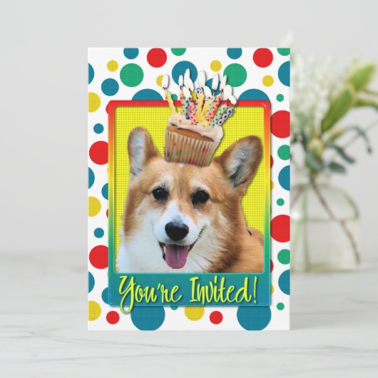 Invitation Cupcake - Corgi - Owen (Debout devant)