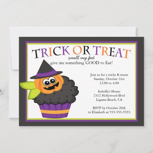 Invitation Cupcake Costume pour enfants Cute Halloween (Devant)