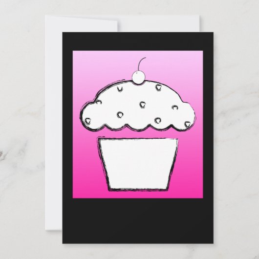 Invitation cupcake de cerise (Devant)