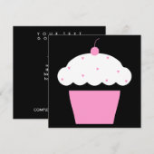 Invitation cupcake de cerise (Devant / Derrière)
