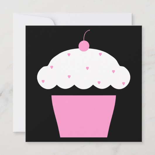 Invitation cupcake de cerise (Devant)