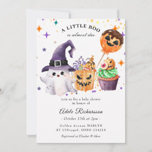 Invitation Cupcake de citrouille fantôme d'Halloween