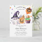Invitation Cupcake de citrouille fantôme d'Halloween (Debout devant)