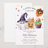 Invitation Cupcake de citrouille fantôme d'Halloween (Devant / Derrière)