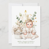 Invitation Cupcake de Croix Blanche avec Baptême de Fille (Dos)