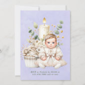 Invitation Cupcake de Croix Blanche avec Baptême de Fille (Dos)