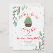 Invitation Cupcake de la fête de pâtisserie de Noël (Devant)