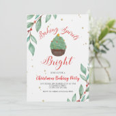 Invitation Cupcake de la fête de pâtisserie de Noël (Debout devant)