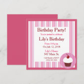 Invitation Cupcake de vanille rose (Devant / Derrière)