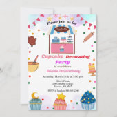 Invitation Cupcake décorant fête d'anniversaire, cupcake doux (Devant)