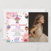 Invitation Cupcake décorant l'anniversaire, le bain de cuisso (Devant)