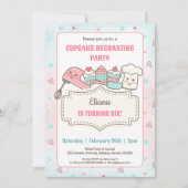 Invitation Cupcake Décoration Party Cute Baking Girl Annivers (Devant)