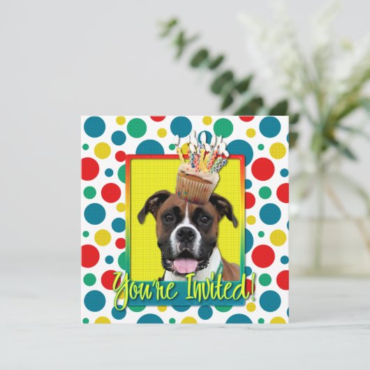 Invitation Cupcake d'invitation - Boxer - Vindy (Debout devant)
