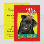 Invitation Cupcake d'invitation - Carlin - Ruffy (Devant / Derrière)