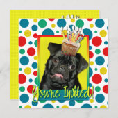 Invitation Cupcake d'invitation - Carlin - Ruffy (Devant / Derrière)