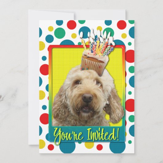 Invitation Cupcake d'invitation - Golden Doodle (Devant)