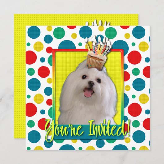 Invitation Cupcake d'invitation - Maltais (Devant / Derrière)