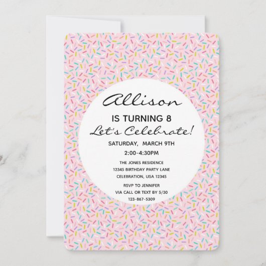 Invitation Cupcake Fille Cupcake Anniversaire Gâteau (Devant)