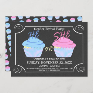 Invitation Cupcake Genre Reveale Party