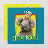 Invitation Cupcake - Koala (Devant / Derrière)