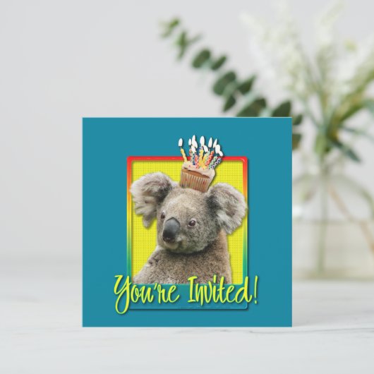 Invitation Cupcake - Koala (Debout devant)