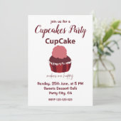 Invitation Cupcake me rend heureuse Fête de Cupcake (Debout devant)