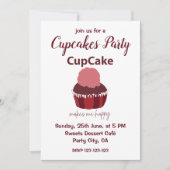 Invitation Cupcake Me Rend Heureux Fête de Cupcake (Devant)