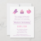 Invitation Cupcake moderne Purple Pink Baking Anniversaire (Devant)