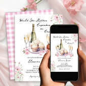 Invitation Cupcake ou Cava Delicate Fête des mariées florale 