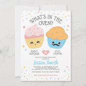 Invitation Cupcake ou Stud Muffin Parti de la révélation de g (Devant)