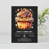 Invitation Cupcake Personnalisé Wonderland Muffin Anniversair (Debout devant)