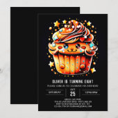 Invitation Cupcake Personnalisé Wonderland Muffin Anniversair (Devant / Derrière)