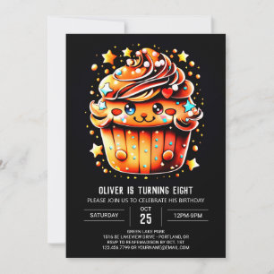 Invitation Cupcake Personnalisé Wonderland Muffin Anniversair