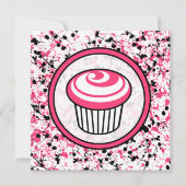 Invitation Cupcake - Plate-forme de peinture rose  (Devant)