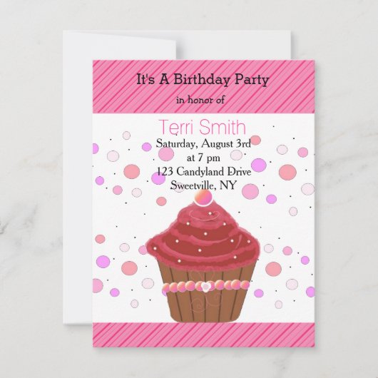 Invitation Cupcake Red Velvet (Devant)