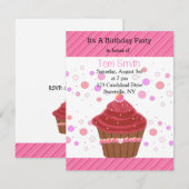 Invitation Cupcake Red Velvet (Devant / Derrière)
