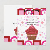 Invitation Cupcake Red Velvet (Devant / Derrière)