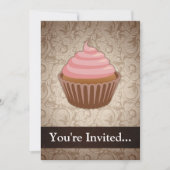 Invitation Cupcake rose/Brown (Devant)